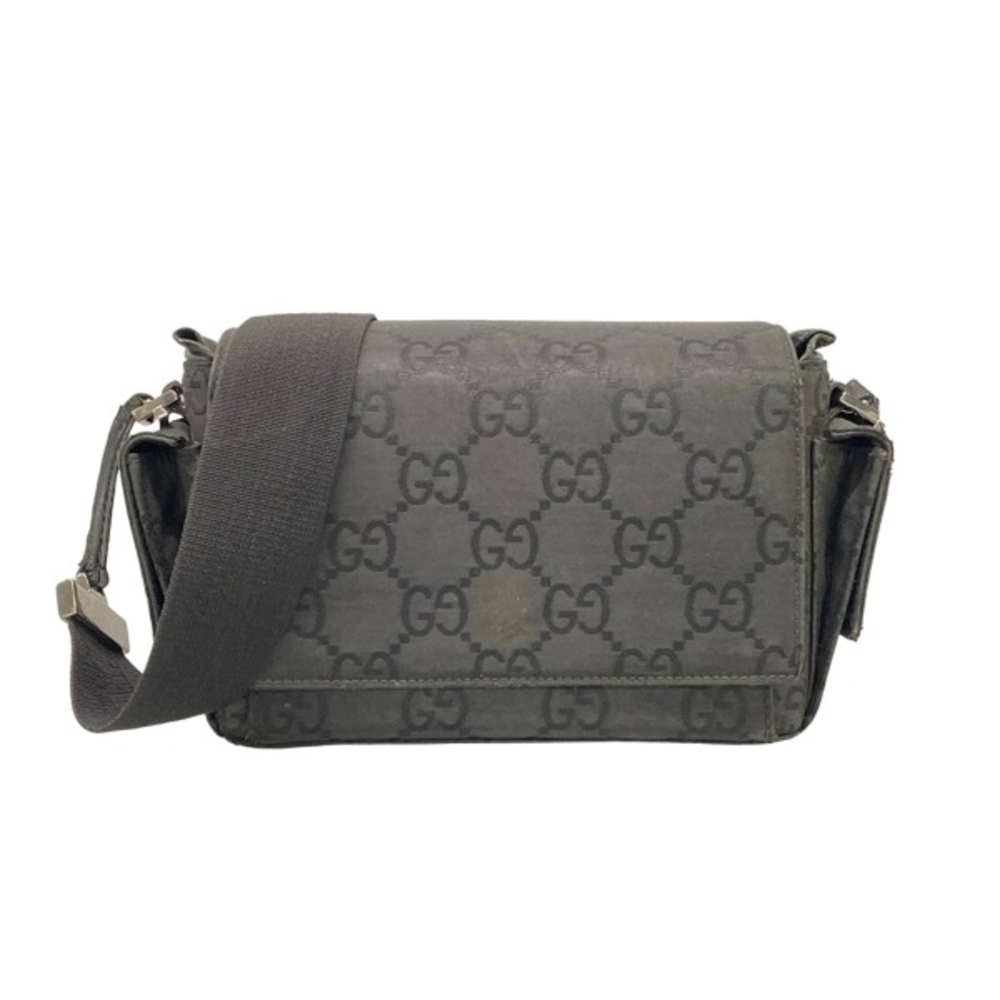 Gucci GG Supreme canvas messenger bag black logo pattern